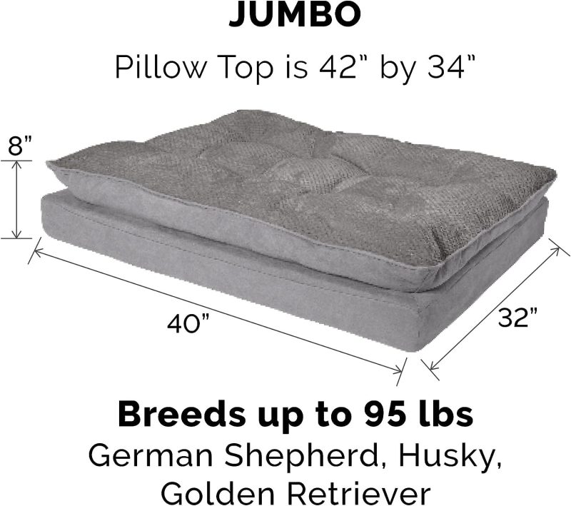 Furhaven Cooling Gel Dog Bed for Large Dogs w/ Removable Bolsters & Washable Cover, For Dogs Up to 95 lbs - Plush & Velvet Waves - Image 349