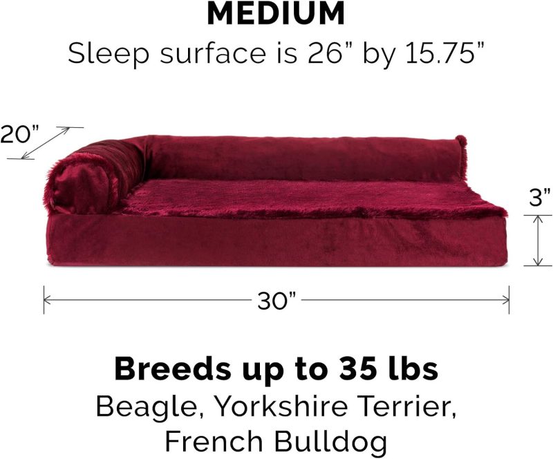 Furhaven Orthopedic Dog Bed for Medium/Small Dogs w/ Removable Bolsters & Washable Cover, For Dogs Up to 35 lbs - Plush & Almond - Image 8