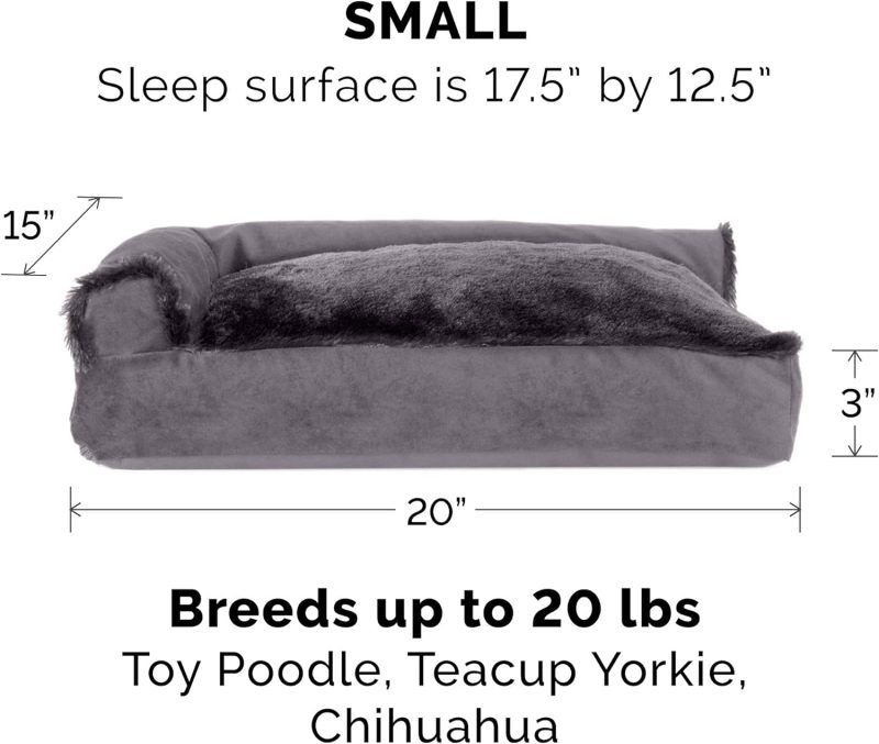 Furhaven Orthopedic Dog Bed for Medium/Small Dogs w/ Removable Bolsters & Washable Cover, For Dogs Up to 35 lbs - Plush & Almond - Image 253