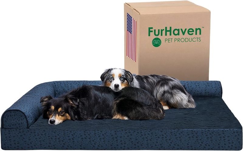 Furhaven Orthopedic Dog Bed for Medium/Small Dogs w/ Removable Bolsters & Washable Cover, For Dogs Up to 35 lbs - Plush & Almond - Image 371
