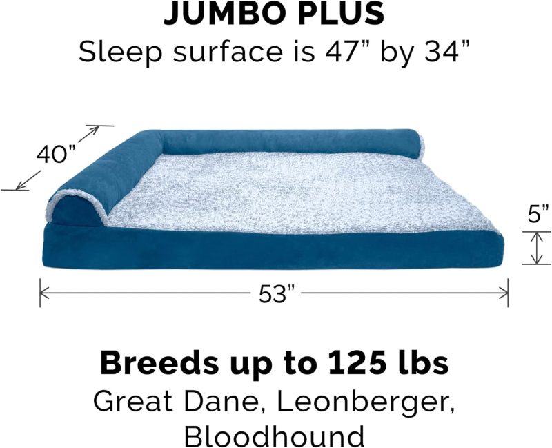 Furhaven Cooling Gel Dog Bed for Large/Medium Dogs w/ Removable Bolsters & Washable Cover, For Dogs Up to 55 lbs - Plush & - Image 75