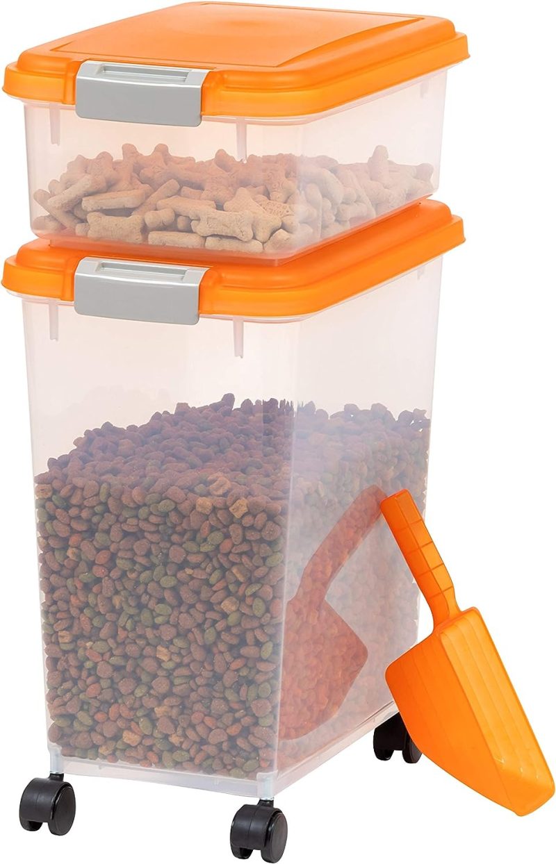 IRIS USA Airtight Pet Food/Treat Storage Container Combo, Blue - Image 68