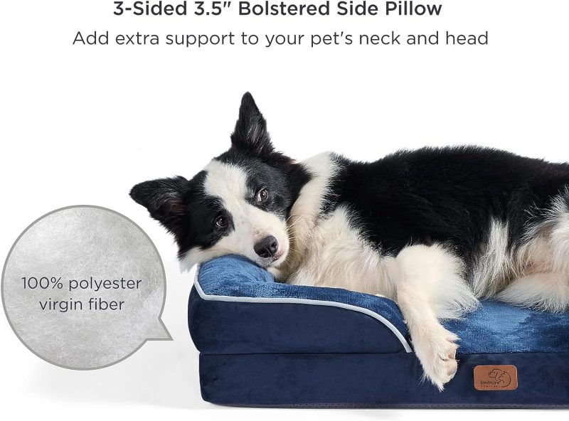 Bedsure Orthopedic Dog Bed for Medium Dogs -Foam Sofa with Removable Washable Cover, Waterproof Lining and Nonskid Bottom Couch, - Image 240