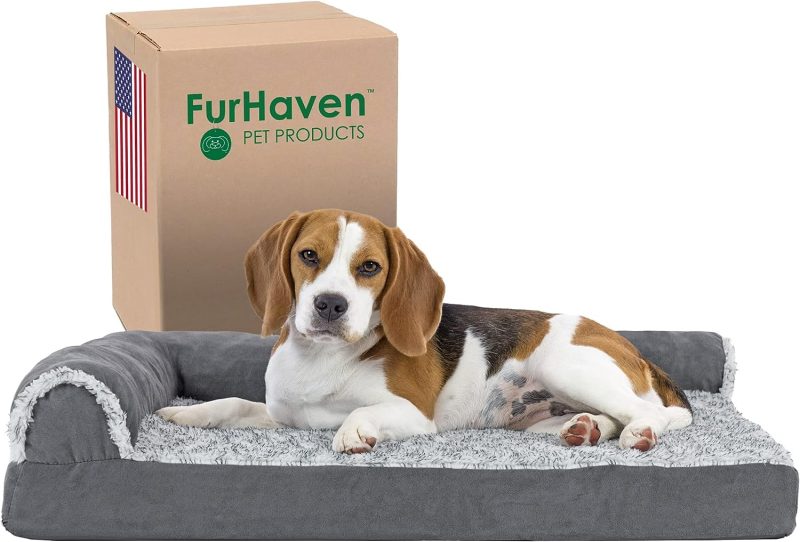 Furhaven Cooling Gel Dog Bed for Large/Medium Dogs w/ Removable Bolsters & Washable Cover, For Dogs Up to 55 lbs - Plush & - Image 374