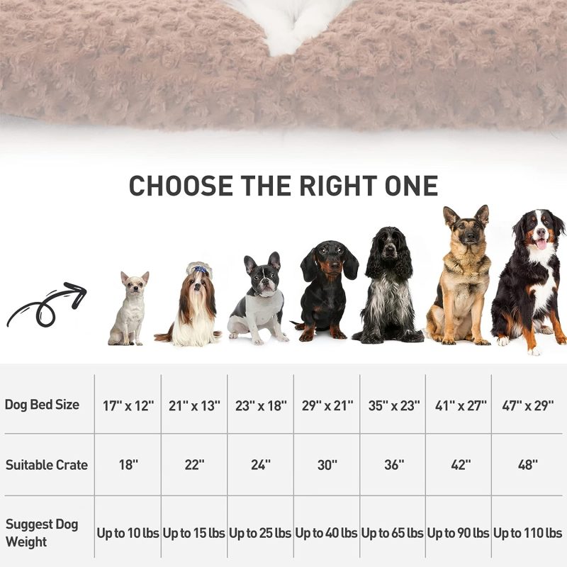 Washable Dog Bed Deluxe Plush Dog Crate Beds Fulffy Comfy Kennel Pad Anti-Slip Pet Sleeping Mat for Large, Jumbo, Medium, Small - Image 38