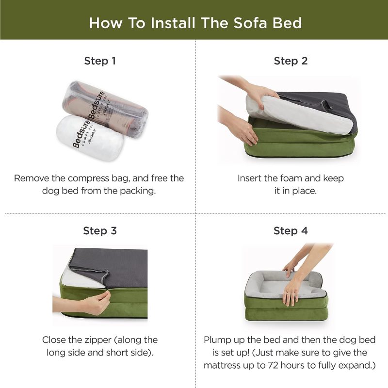 Bedsure Orthopedic Dog Bed for Medium Dogs -Foam Sofa with Removable Washable Cover, Waterproof Lining and Nonskid Bottom Couch, - Image 367