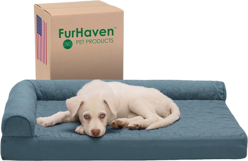 Furhaven Orthopedic Dog Bed for Medium/Small Dogs w/ Removable Bolsters & Washable Cover, For Dogs Up to 35 lbs - Plush & Almond - Image 170