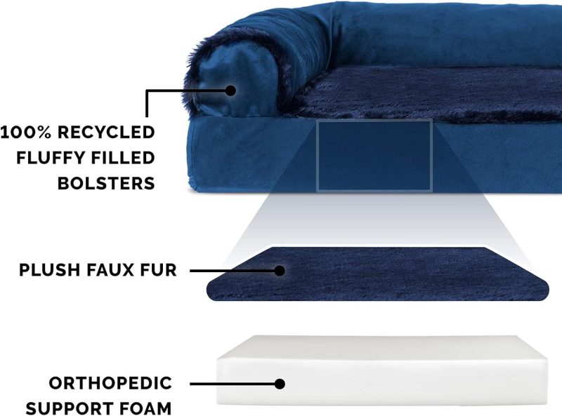 Furhaven Cooling Gel Dog Bed for Large/Medium Dogs w/ Removable Bolsters & Washable Cover, For Dogs Up to 55 lbs - Plush & - Image 424
