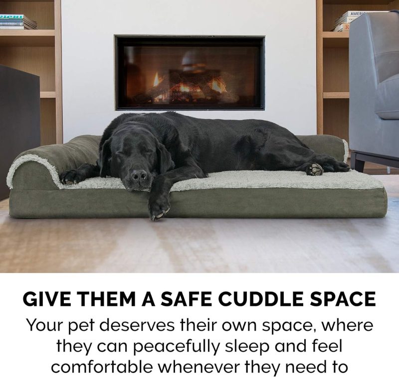 Furhaven Cooling Gel Dog Bed for Large/Medium Dogs w/ Removable Bolsters & Washable Cover, For Dogs Up to 55 lbs - Plush & - Image 216