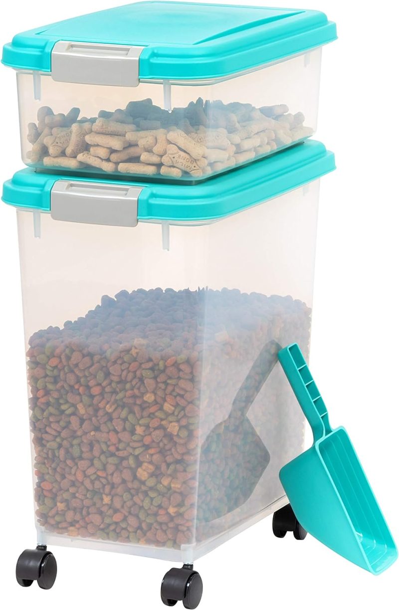 IRIS USA Airtight Pet Food/Treat Storage Container Combo, Blue - Image 47