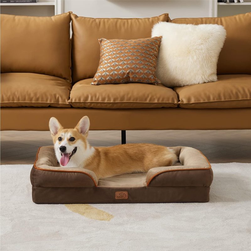 Bedsure Orthopedic Dog Bed for Medium Dogs -Foam Sofa with Removable Washable Cover, Waterproof Lining and Nonskid Bottom Couch, - Image 378