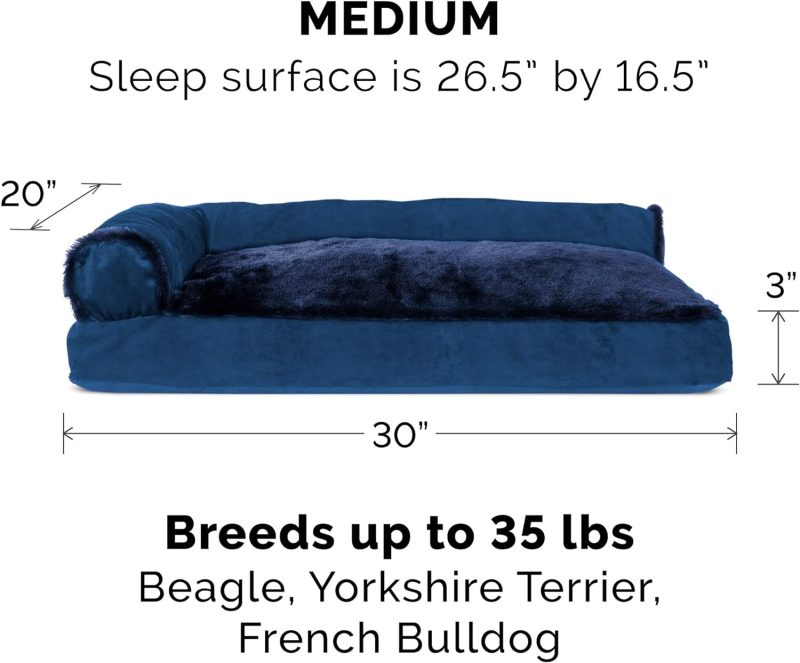 Furhaven Orthopedic Dog Bed for Medium/Small Dogs w/ Removable Bolsters & Washable Cover, For Dogs Up to 35 lbs - Plush & Almond - Image 453