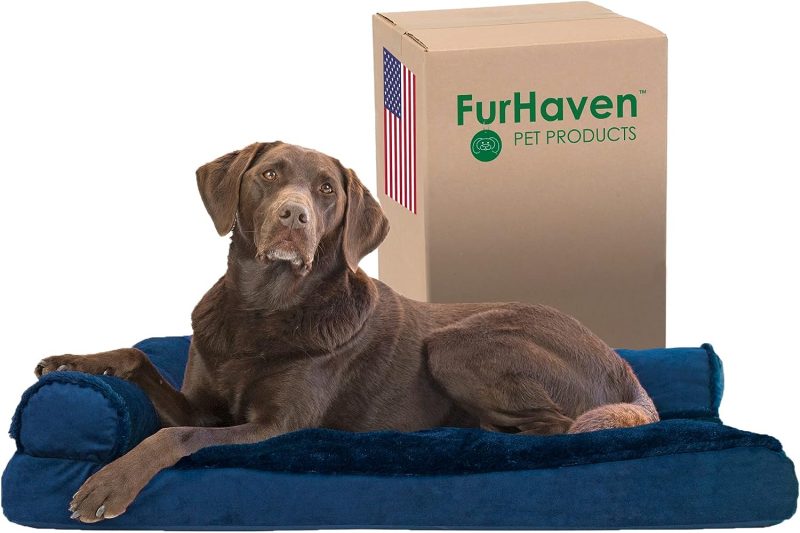 Furhaven Cooling Gel Dog Bed for Large/Medium Dogs w/ Removable Bolsters & Washable Cover, For Dogs Up to 55 lbs - Plush & - Image 222