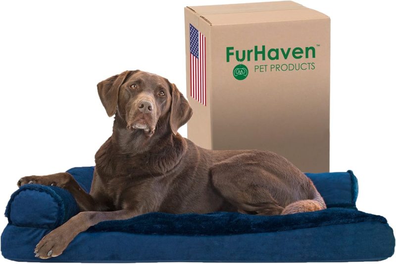 Furhaven Orthopedic Dog Bed for Medium/Small Dogs w/ Removable Bolsters & Washable Cover, For Dogs Up to 35 lbs - Plush & Almond - Image 222