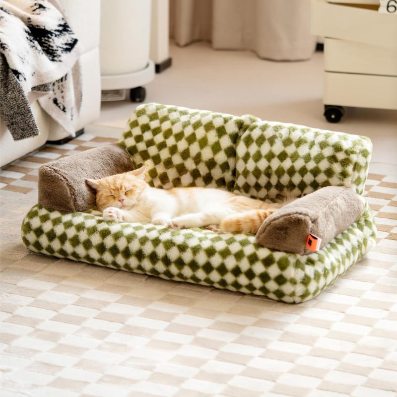 Pet Couch Bed, Washable Cat Beds for Medium Small Dogs & Cats up to 25 lbs, Durable Dog Beds with Non-Slip Bottom, Fluffy Cat - Image 41
