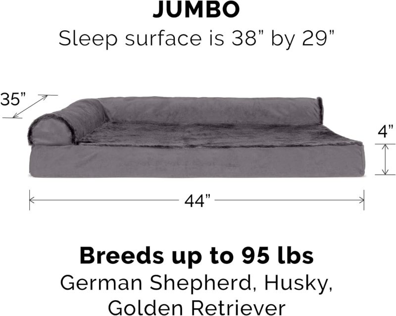 Furhaven Orthopedic Dog Bed for Medium/Small Dogs w/ Removable Bolsters & Washable Cover, For Dogs Up to 35 lbs - Plush & Almond - Image 502