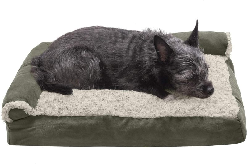 Furhaven Orthopedic Dog Bed for Medium/Small Dogs w/ Removable Bolsters & Washable Cover, For Dogs Up to 35 lbs - Plush & Almond - Image 166