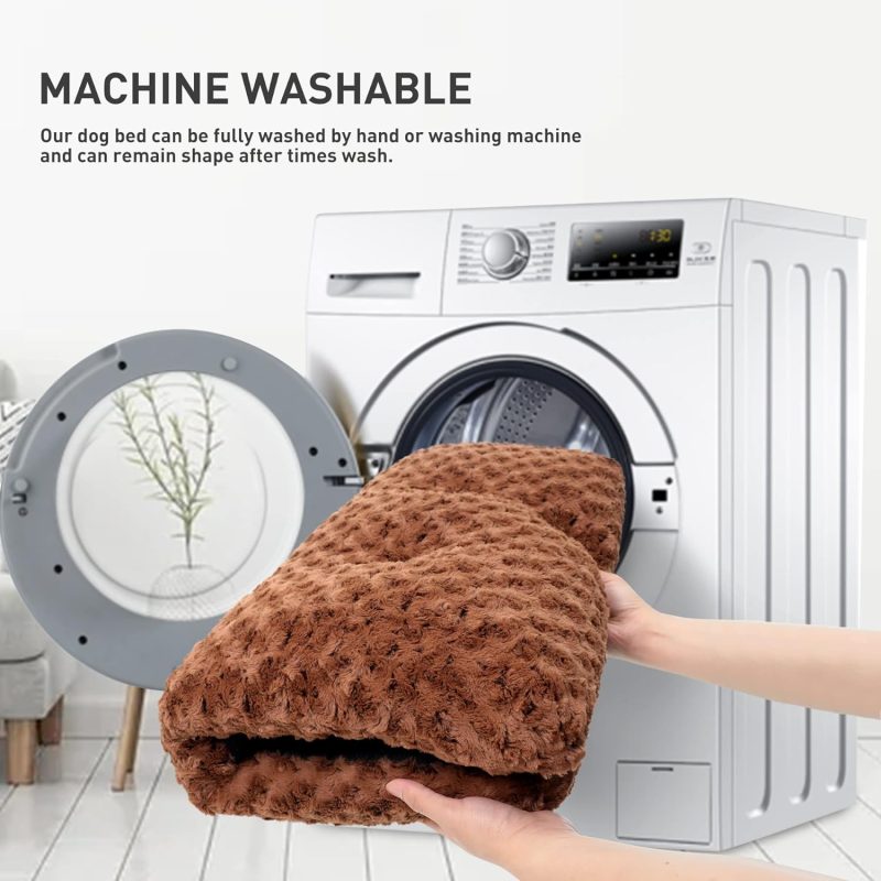 Washable Dog Bed Deluxe Plush Dog Crate Beds Fulffy Comfy Kennel Pad Anti-Slip Pet Sleeping Mat for Large, Jumbo, Medium, Small - Image 16