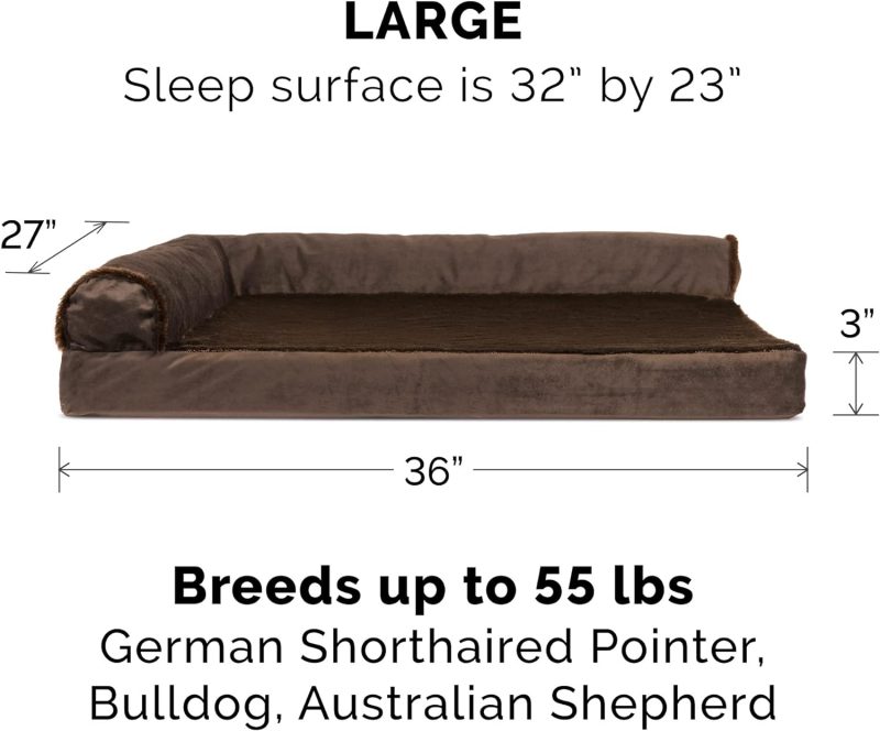 Furhaven Orthopedic Dog Bed for Medium/Small Dogs w/ Removable Bolsters & Washable Cover, For Dogs Up to 35 lbs - Plush & Almond - Image 321