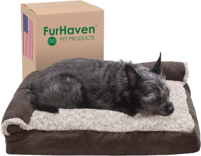 Furhaven Orthopedic Dog Bed for Medium/Small Dogs w/ Removable Bolsters & Washable Cover, For Dogs Up to 35 lbs - Plush & Almond - Image 548