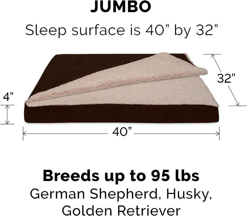 Furhaven Cooling Gel Dog Bed for Large Dogs w/ Removable Bolsters & Washable Cover, For Dogs Up to 95 lbs - Plush & Velvet Waves - Image 168