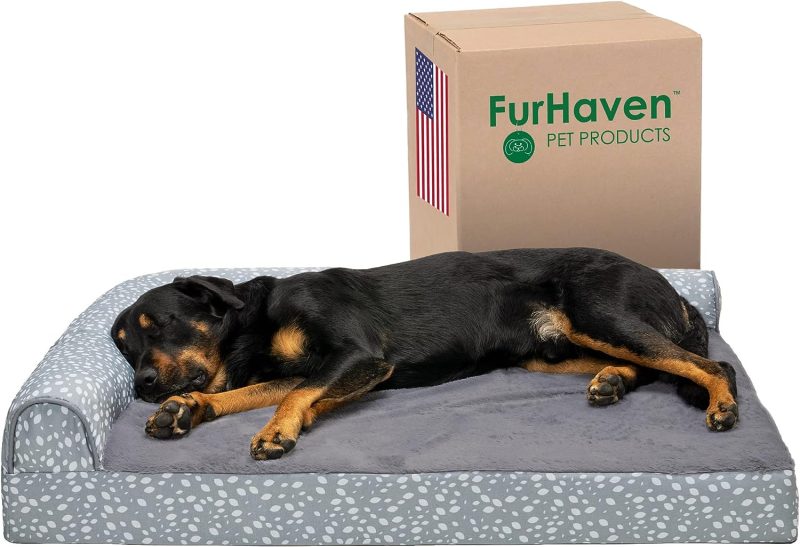 Furhaven Orthopedic Dog Bed for Medium/Small Dogs w/ Removable Bolsters & Washable Cover, For Dogs Up to 35 lbs - Plush & Almond - Image 594