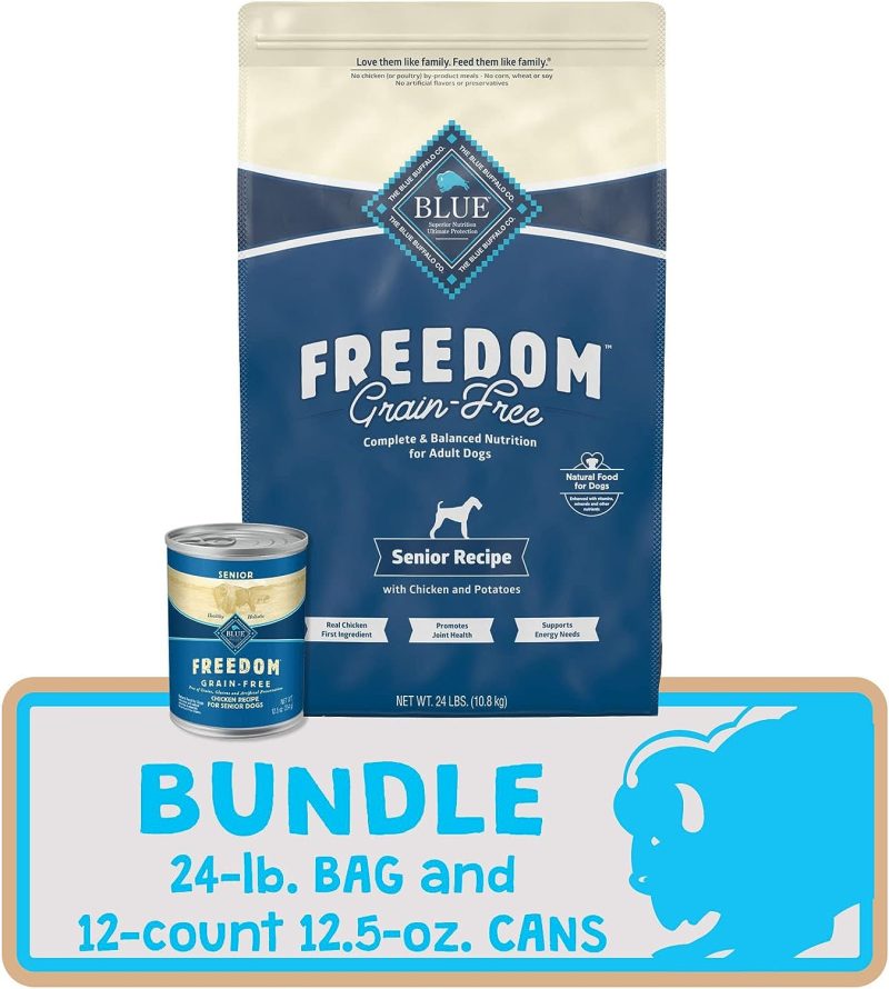 Blue Buffalo Freedom Grain Free Natural Senior Dry Dog Food, Chicken 24-lb - Image 17