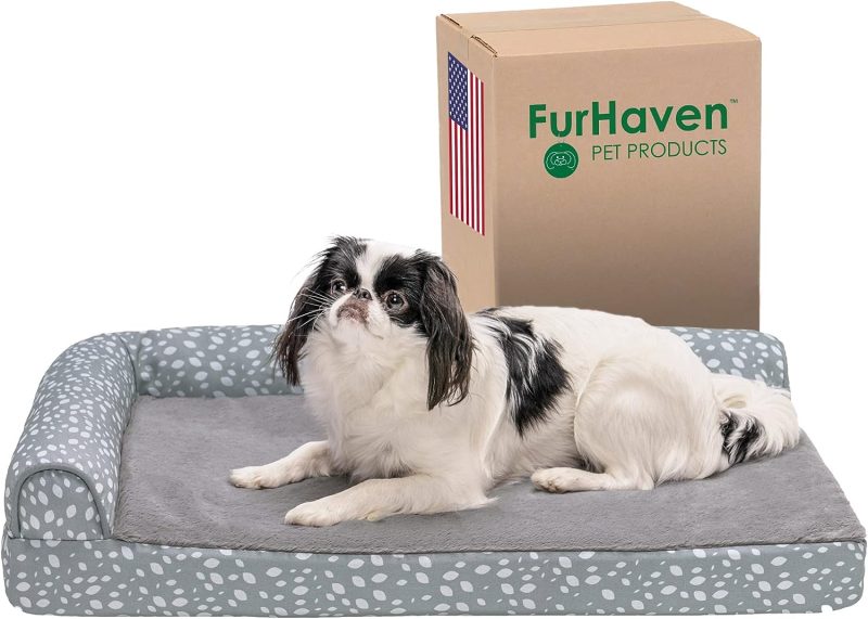 Furhaven Orthopedic Dog Bed for Medium/Small Dogs w/ Removable Bolsters & Washable Cover, For Dogs Up to 35 lbs - Plush & Almond - Image 571