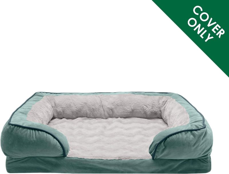 Furhaven Cooling Gel Dog Bed for Large Dogs w/ Removable Bolsters & Washable Cover, For Dogs Up to 95 lbs - Plush & Velvet Waves - Image 32