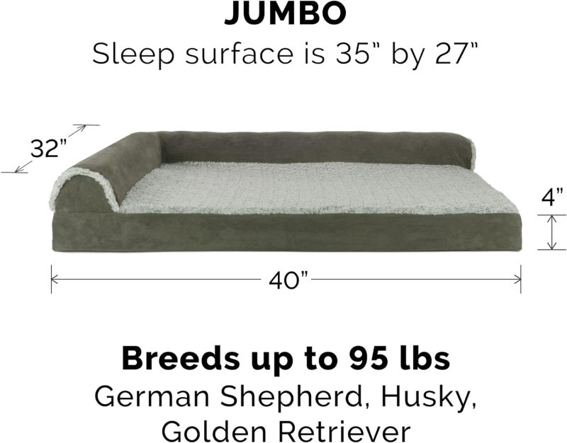Furhaven Orthopedic Dog Bed for Medium/Small Dogs w/ Removable Bolsters & Washable Cover, For Dogs Up to 35 lbs - Plush & Almond - Image 211