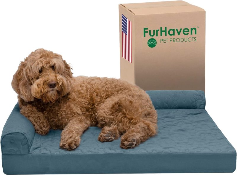 Furhaven Orthopedic Dog Bed for Medium/Small Dogs w/ Removable Bolsters & Washable Cover, For Dogs Up to 35 lbs - Plush & Almond - Image 150