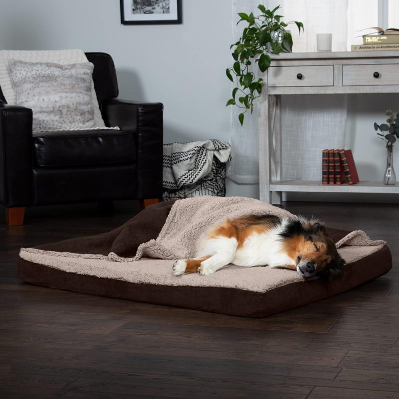 Furhaven Cooling Gel Dog Bed for Large Dogs w/ Removable Bolsters & Washable Cover, For Dogs Up to 95 lbs - Plush & Velvet Waves - Image 377