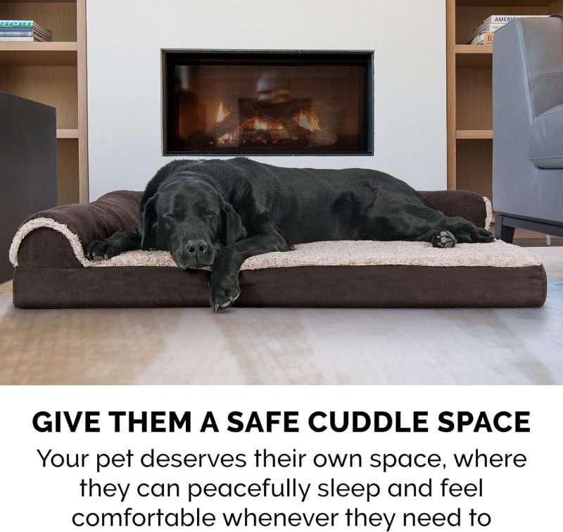 Furhaven Cooling Gel Dog Bed for Large/Medium Dogs w/ Removable Bolsters & Washable Cover, For Dogs Up to 55 lbs - Plush & - Image 25