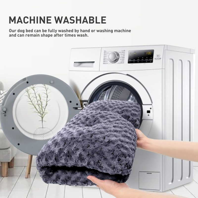Washable Dog Bed Deluxe Plush Dog Crate Beds Fulffy Comfy Kennel Pad Anti-Slip Pet Sleeping Mat for Large, Jumbo, Medium, Small - Image 22
