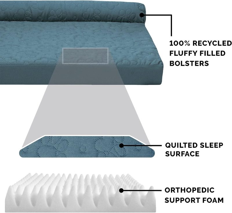 Furhaven Cooling Gel Dog Bed for Large/Medium Dogs w/ Removable Bolsters & Washable Cover, For Dogs Up to 55 lbs - Plush & - Image 152