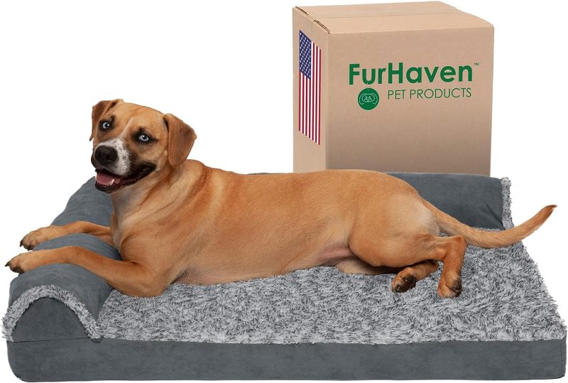 Furhaven Orthopedic Dog Bed for Medium/Small Dogs w/ Removable Bolsters & Washable Cover, For Dogs Up to 35 lbs - Plush & Almond - Image 195