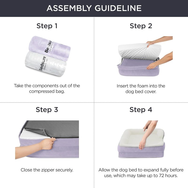 Bedsure Orthopedic Dog Bed for Medium Dogs -Foam Sofa with Removable Washable Cover, Waterproof Lining and Nonskid Bottom Couch, - Image 313