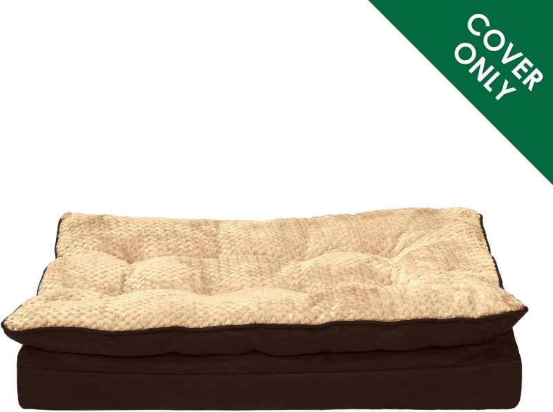 Furhaven Cooling Gel Dog Bed for Large Dogs w/ Removable Bolsters & Washable Cover, For Dogs Up to 95 lbs - Plush & Velvet Waves - Image 375