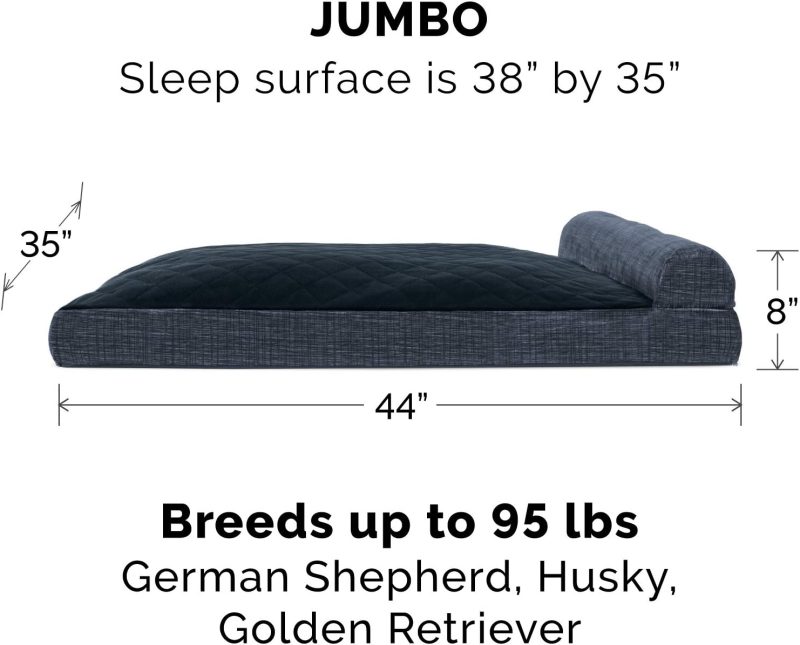Furhaven Orthopedic Dog Bed for Medium/Small Dogs w/ Removable Bolsters & Washable Cover, For Dogs Up to 35 lbs - Plush & Almond - Image 35
