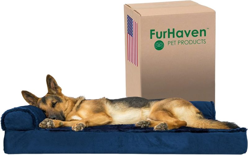 Furhaven Cooling Gel Dog Bed for Large/Medium Dogs w/ Removable Bolsters & Washable Cover, For Dogs Up to 55 lbs - Plush & - Image 658