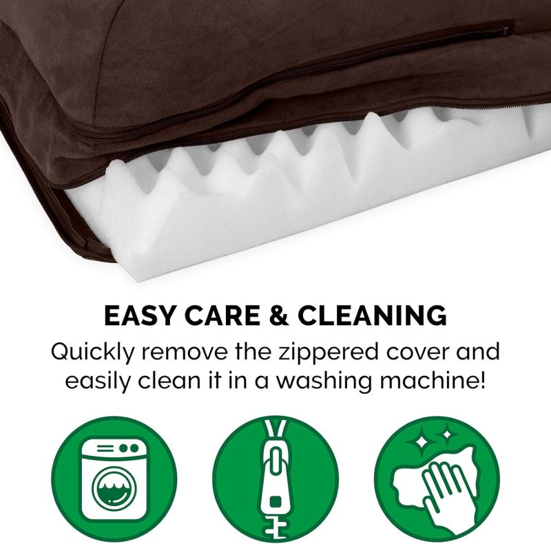 Furhaven Orthopedic Dog Bed for Medium/Small Dogs w/ Removable Bolsters & Washable Cover, For Dogs Up to 35 lbs - Plush & Almond - Image 24