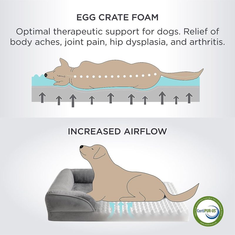 Bedsure Orthopedic Dog Bed for Medium Dogs -Foam Sofa with Removable Washable Cover, Waterproof Lining and Nonskid Bottom Couch, - Image 2