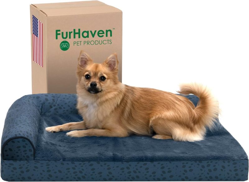 Furhaven Orthopedic Dog Bed for Medium/Small Dogs w/ Removable Bolsters & Washable Cover, For Dogs Up to 35 lbs - Plush & Almond - Image 492