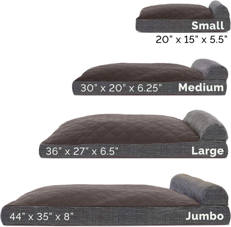 Furhaven Orthopedic Dog Bed for Medium/Small Dogs w/ Removable Bolsters & Washable Cover, For Dogs Up to 35 lbs - Plush & Almond - Image 232