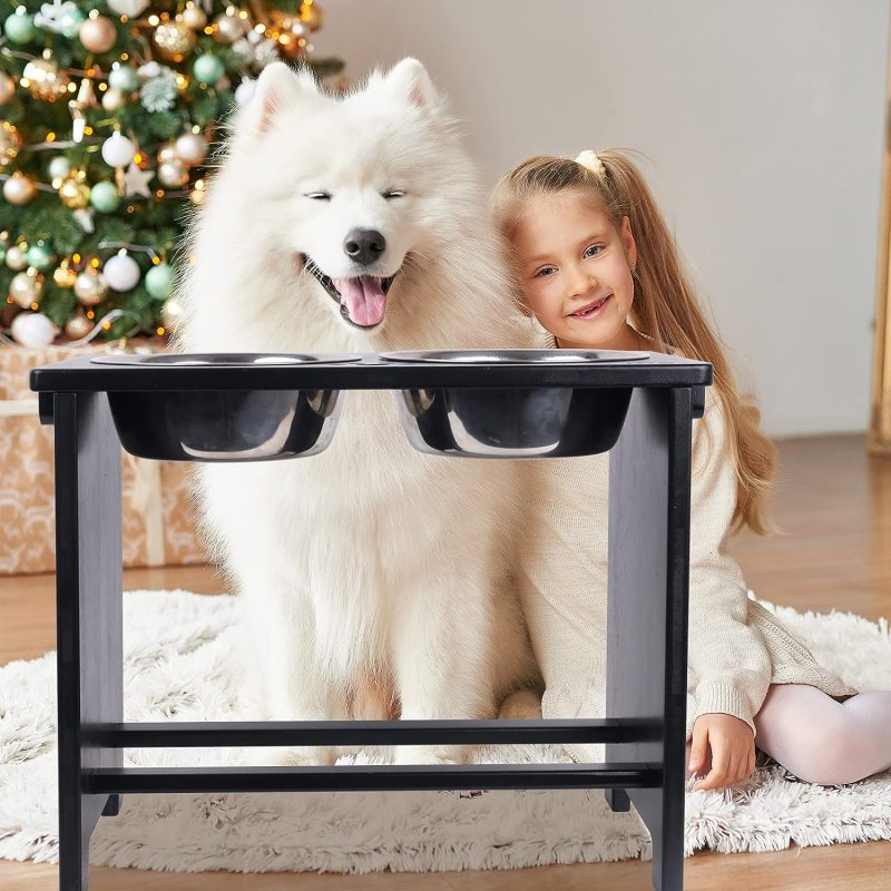 HTB Elevated Dog Bowls,Raised Dog Bowl Stand with 2 Stainless Steel Bowls,Elevated Raised Dog Bowls for Large Medium Small Sized - Image 23