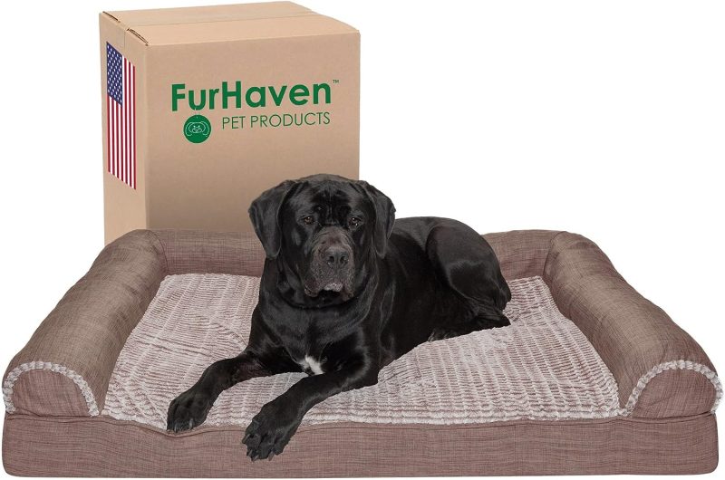 Furhaven Cooling Gel Dog Bed for Large Dogs w/ Removable Bolsters & Washable Cover, For Dogs Up to 95 lbs - Plush & Velvet Waves - Image 384