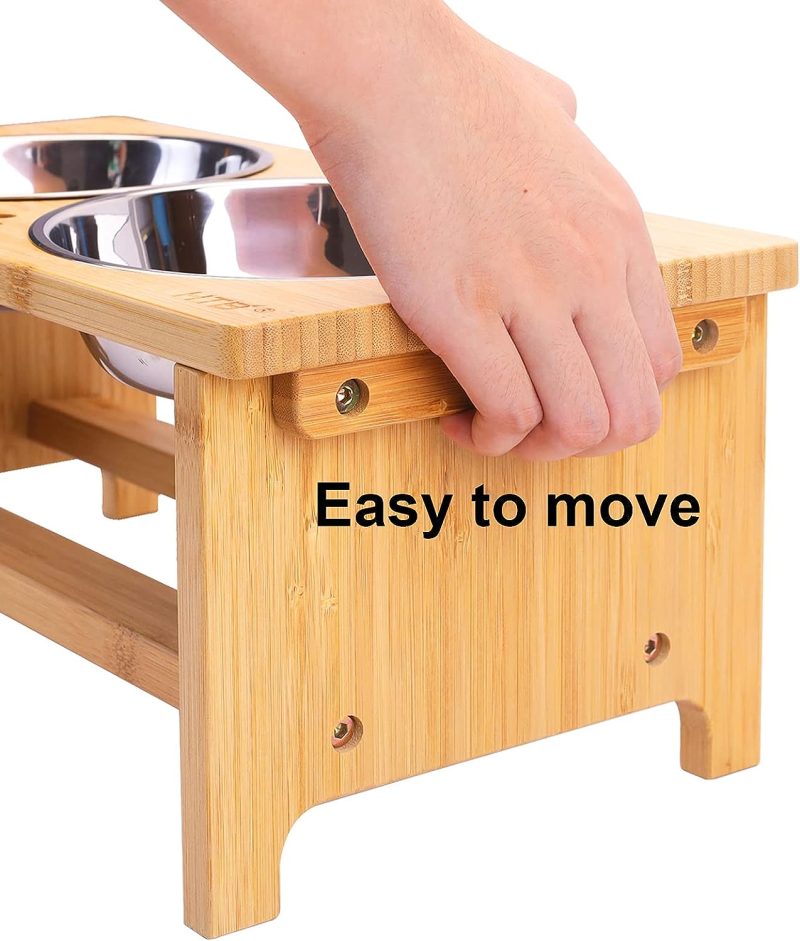 HTB Elevated Dog Bowls,Raised Dog Bowl Stand with 2 Stainless Steel Bowls,Elevated Raised Dog Bowls for Large Medium Small Sized - Image 26