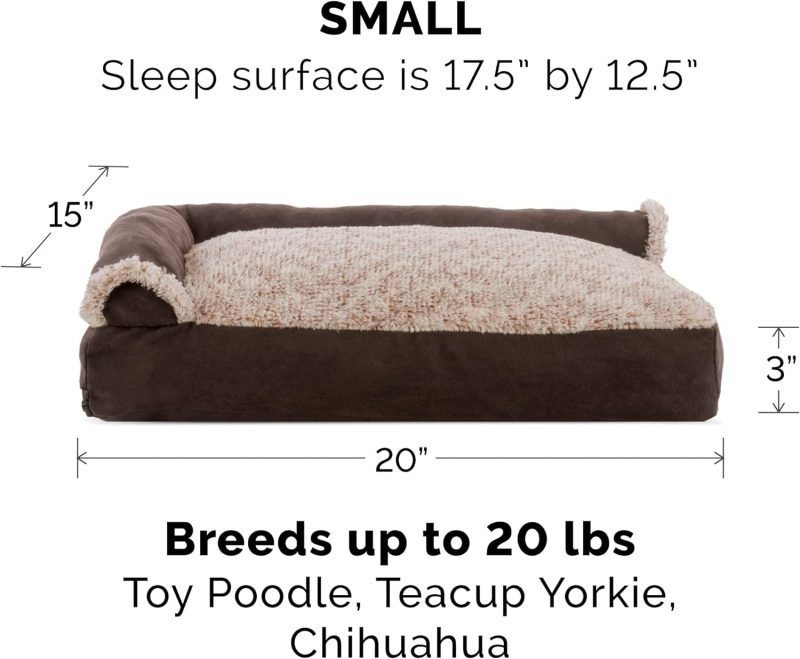 Furhaven Orthopedic Dog Bed for Medium/Small Dogs w/ Removable Bolsters & Washable Cover, For Dogs Up to 35 lbs - Plush & Almond - Image 549