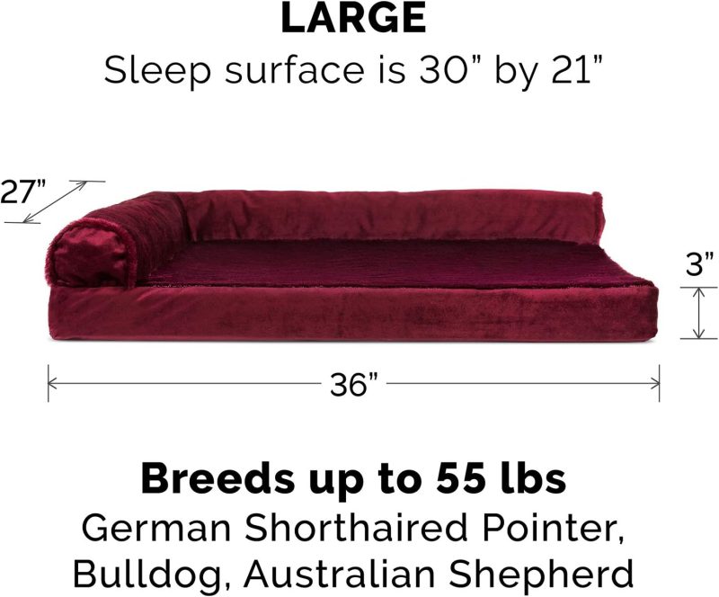 Furhaven Orthopedic Dog Bed for Medium/Small Dogs w/ Removable Bolsters & Washable Cover, For Dogs Up to 35 lbs - Plush & Almond - Image 373