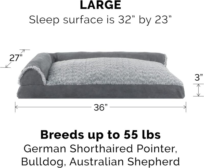 Furhaven Orthopedic Dog Bed for Medium/Small Dogs w/ Removable Bolsters & Washable Cover, For Dogs Up to 35 lbs - Plush & Almond - Image 646